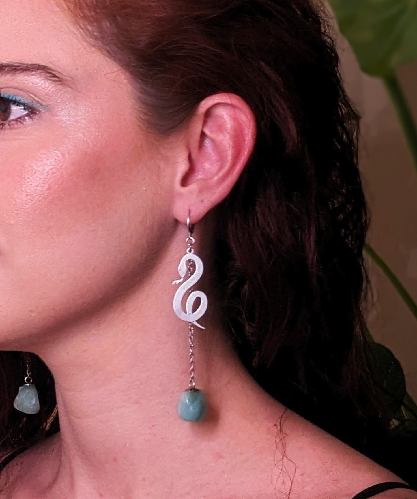 Serpentine Enigma Earrings - Ear cuff Amazonite Earring