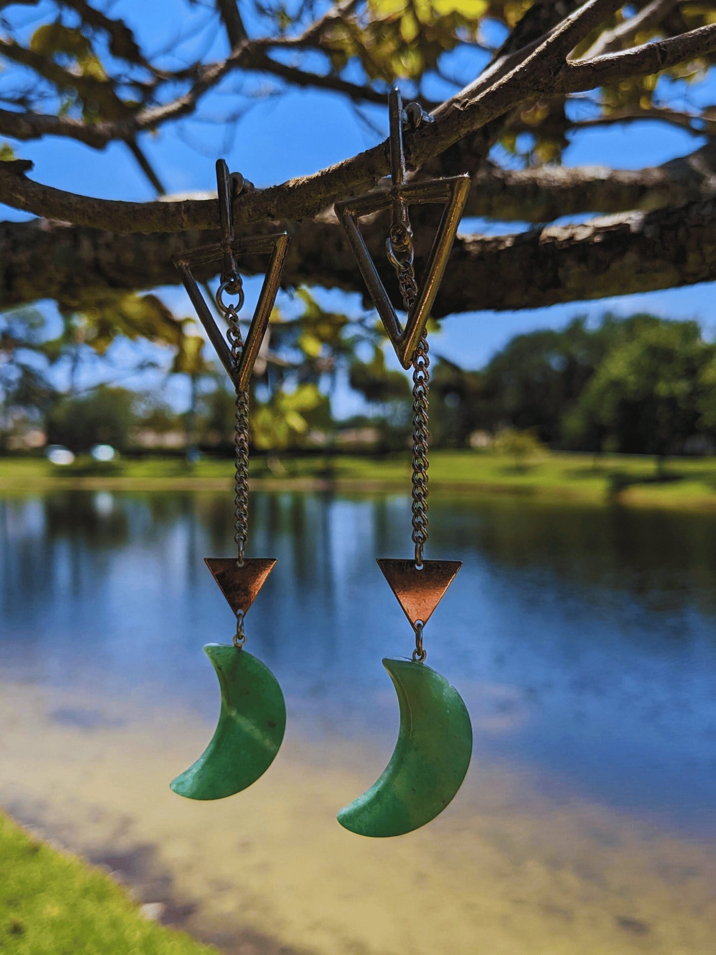Lunar Quartz Dangle Earrings
