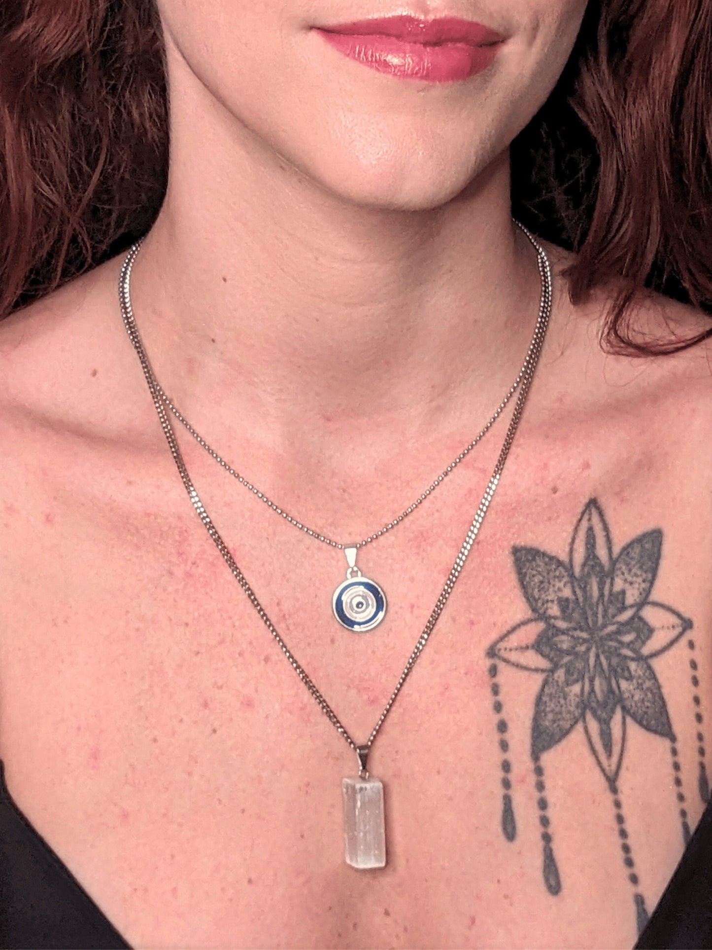 Duo Serenity Selenite Necklace