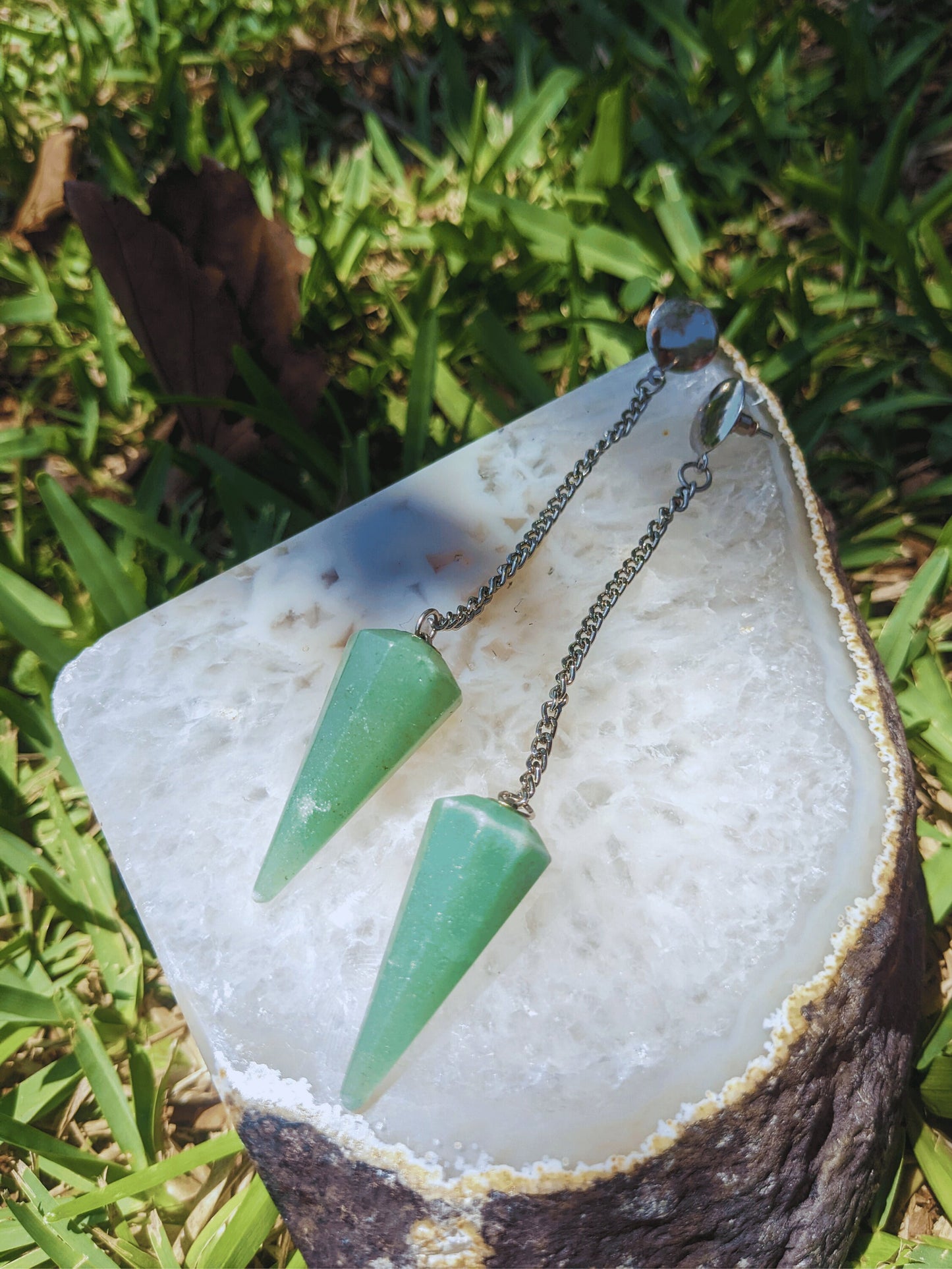 Mystic Pendulum Swing Earrings with Brazilian amazonite and sodalite stones – Mother Mystique Jewelry